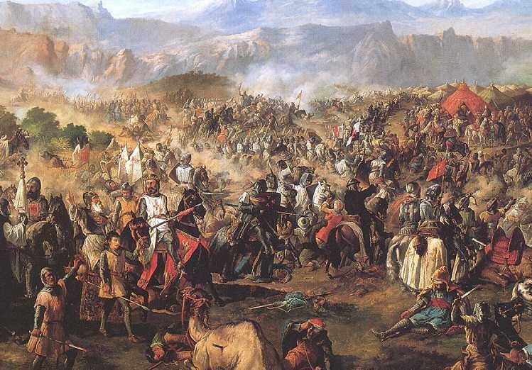Batalla de Las Navas de Tolosa (1864) por Van Halen. Victoria cristiana de 1212.