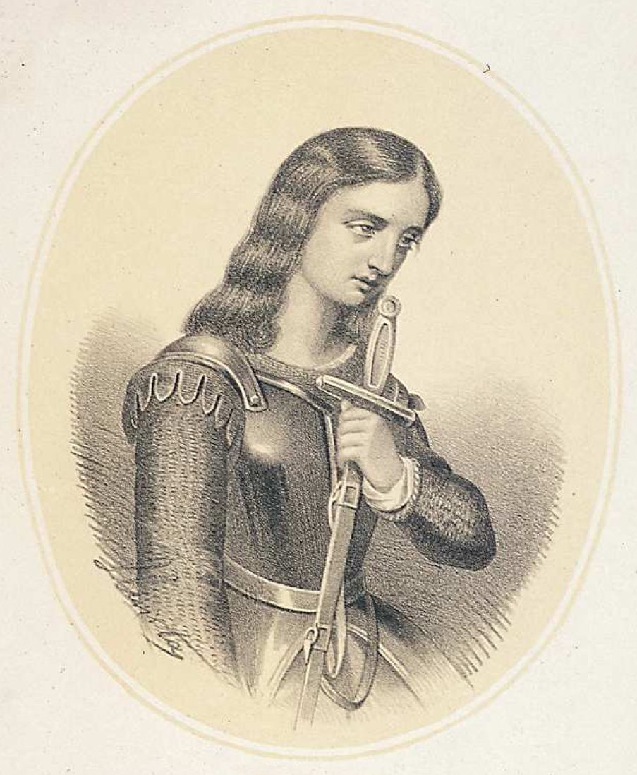 Retrato de María Pita empuñando la bandera defensora frente al asedio inglés de la Coruña (1589)