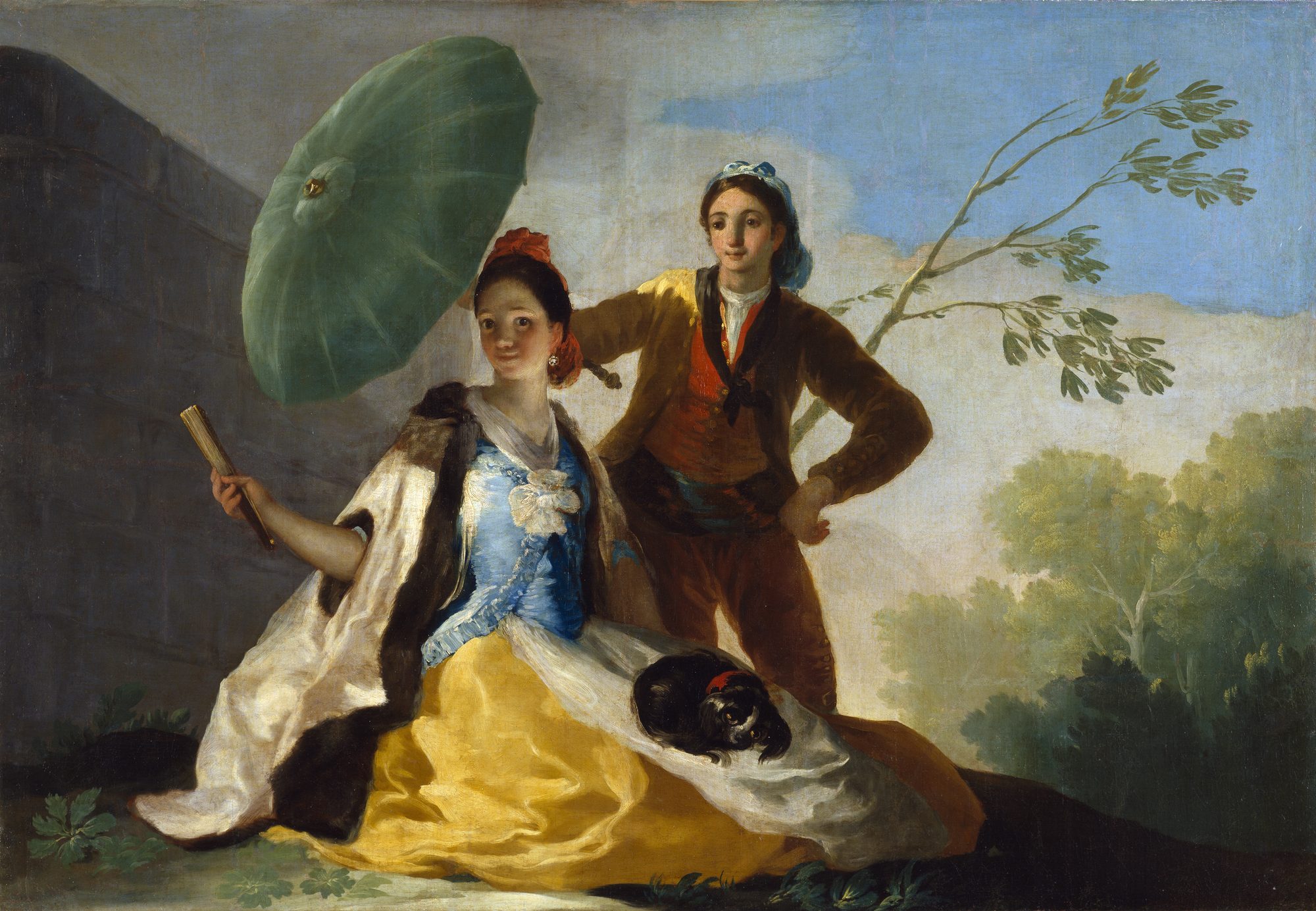 Cartón para tapiz El Quitasol de Francisco de Goya, 1777, maja y majo, Museo del Prado
