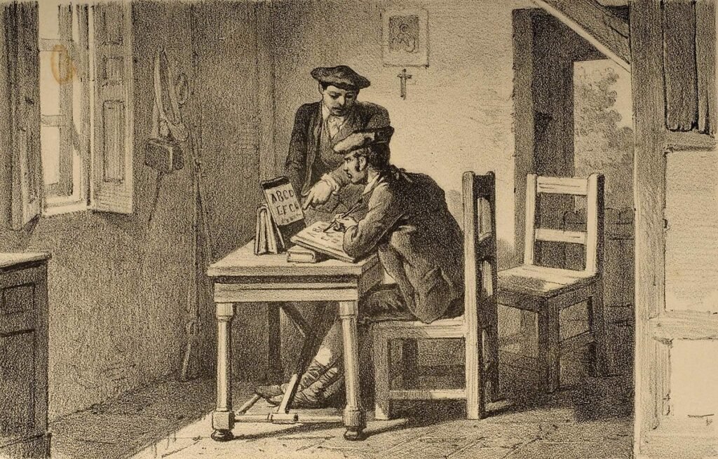Retrato del general carlista Tomás de Zumalacárregui junto a Gaspar de Jáuregui durante la Primera Guerra Carlista